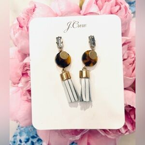 NWT!! J.Crew Earrings Pierced Gold Tassel Blue Dangle